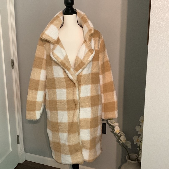 Steve Madden Sherpa Coat! Plaid! Size M, L, 3X! NWT! - Picture 6 of 12
